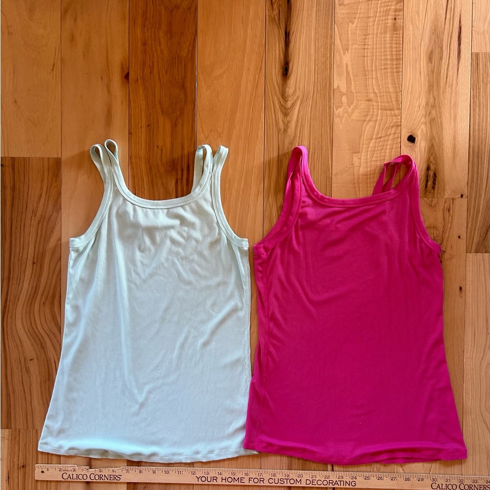 Like New! All InMotion Fitted Blue and Pink Tank Tops